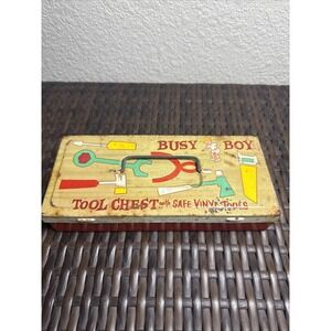 Vintage Ohio Art Busy Boy Metal Toy Tool Chest
